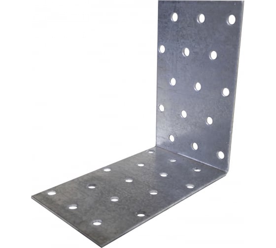 Изображение товара Перфорированная угловая пластина ЦКИ 40х40х60х2.0 мм, отв. одинак. диам., цинк, 10 шт. 51666