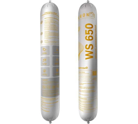 Изображение товара Атмосферостойкий силиконовый герметик Kronbuild черный 600 мл WS650