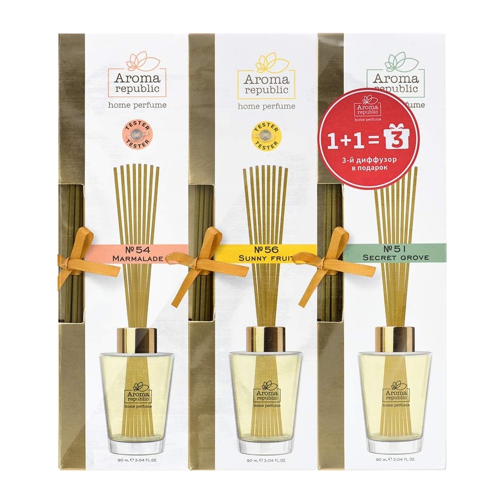 Изображение товара Ароматический диффузор Aroma Republic 90 мл 1+1=3 в ассортименте