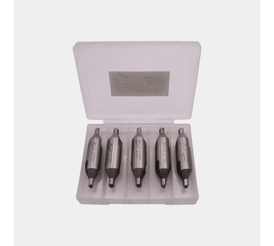 Изображение товара Набор сверл центровочных 5 шт сверл центровочных без предохранительного конуса 6.3 мм (тип А) ГОСТ 14952-75 Р6М5 РОСИНСТРУМЕНТ 50363 50363u