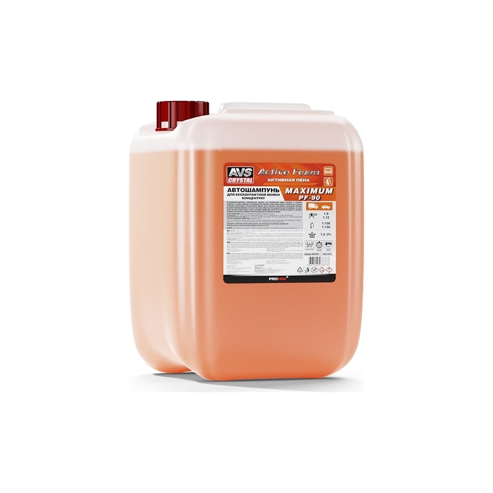 Изображение товара Автошампунь AVS Active Foam PF-90 MAXIMUM 24 кг для бесконтактной мойки