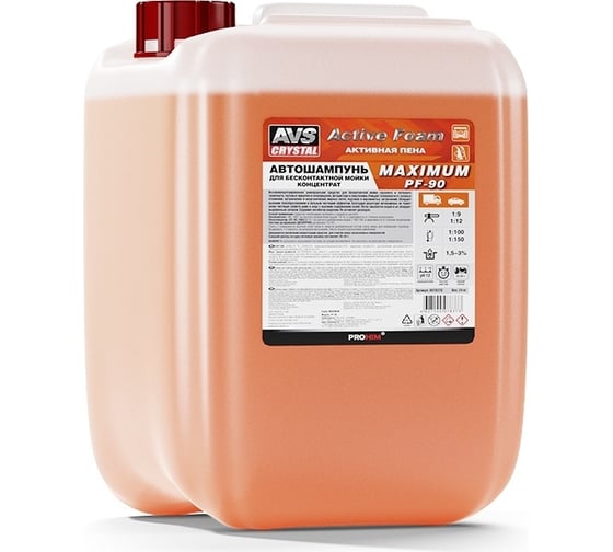 Изображение товара Автошампунь для бесконтактной мойки AVS Active Foam 1:9-12 PF-90 MAXIMUM 24 кг Прохим A07837S