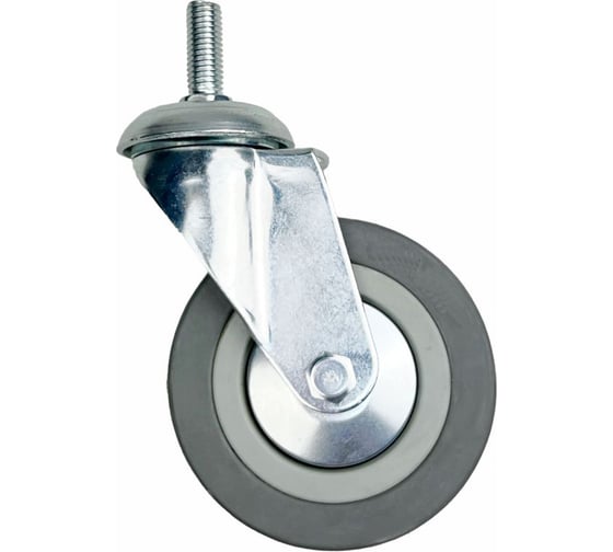 Изображение товара Опора поворотная колесная с болтом 75x20 мм, резина серая SCtg93 HITCH SZ084825