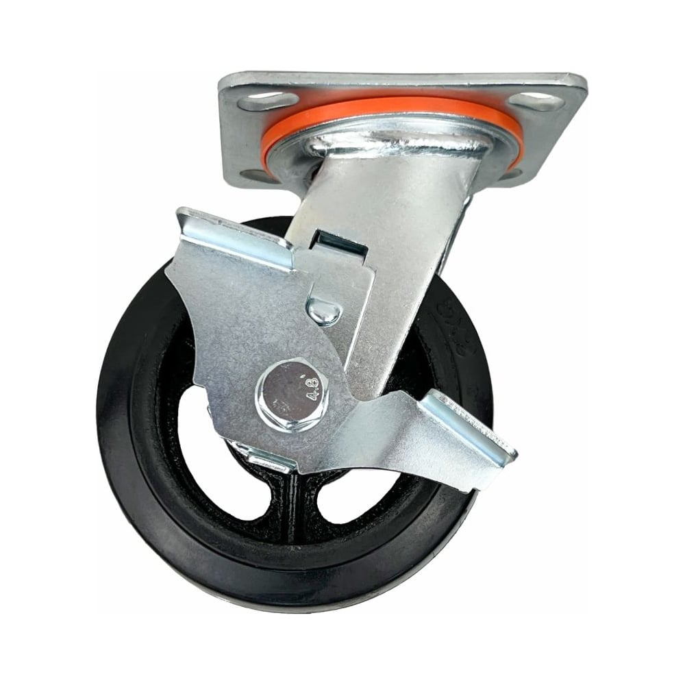 Изображение товара Опора поворотная колесная большегрузная с тормозом 125x50 мм, резина черная SCdb55 HITCH SZ085005