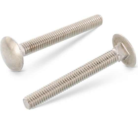Изображение товара Болт мебельный Metiz-A2 DIN 603 M6x70, А2, нержавеющий с полукруглой головкой и квадратным подголовником, 10 шт. 6032670/70 10