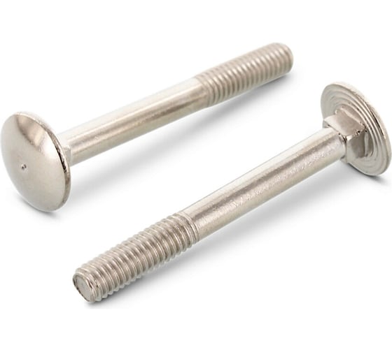 Изображение товара Болт мебельный Metiz-A2 DIN 603 M12x80 мм, А2, нержавеющий с полукруглой головкой и квадратным подголовником, 10 шт. 60321280 10