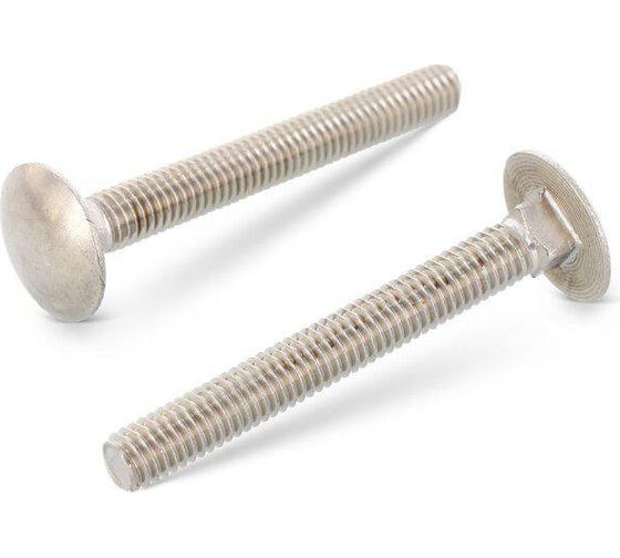 Изображение товара Болт мебельный Metiz-A2 DIN 603 M8x30 мм, А2, нержавеющий с полукруглой головкой и квадратным подголовником, 10 шт. 6032830 10