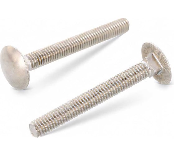 Изображение товара Болт мебельный Metiz-A2 DIN 603 M5x20 мм, А2, нержавеющий с полукруглой головкой и квадратным подголовником, 10 шт. 6032520 10