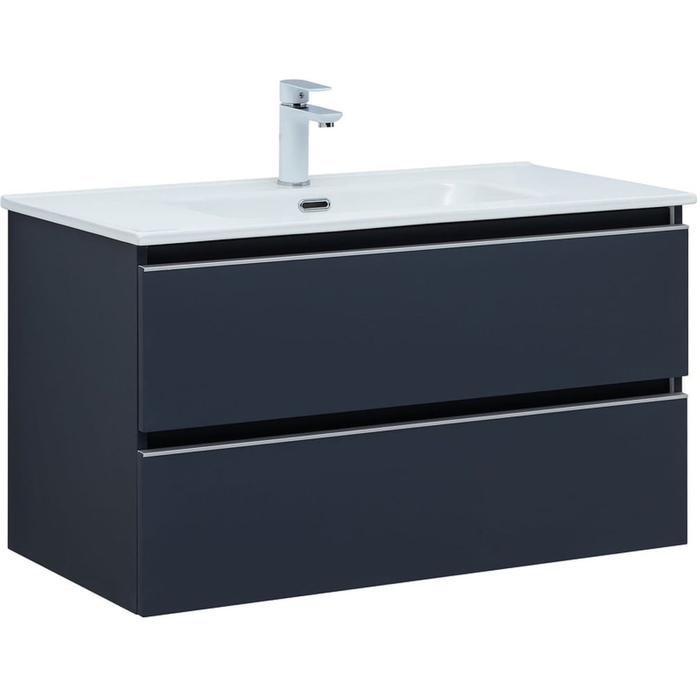 Изображение товара Тумба Aquanet Вега 90 с двумя ящиками цвет маренго современная мебель для ванной