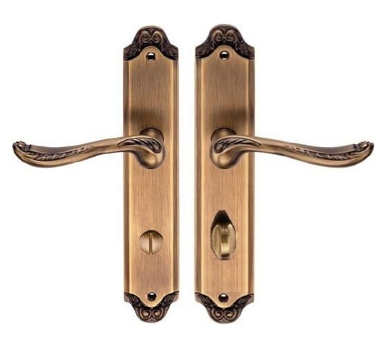 Изображение товара Дверная ручка на длинной накладке GENESIS ACANTO ANT. COFFEE OL 940000000417