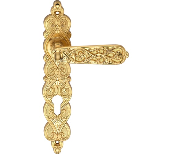 Изображение товара Дверная ручка на длинной накладке GENESIS ARABESCO S. GOLD CL 940000000394