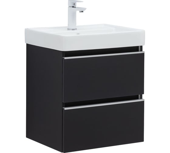 Изображение товара Тумба Aquanet Вега 50 2 ящика, цвет черный 00329594