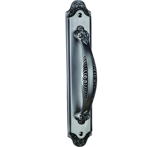 Изображение товара Дверная ручка на длинной накладке GENESIS ACANTO BL. SILVER PL 940000001473
