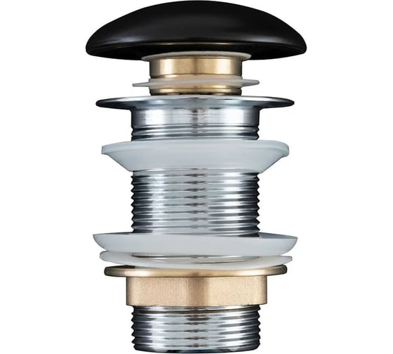 Изображение товара Донный клапан Aquanet латунь, без перелива, крышка керамика, черный матовый 00330953