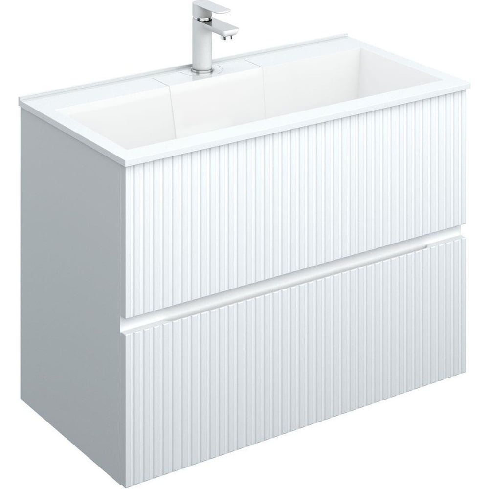 Изображение товара Тумба Aquanet Джейн 90 белый матовый с ящиками для ванной комнаты