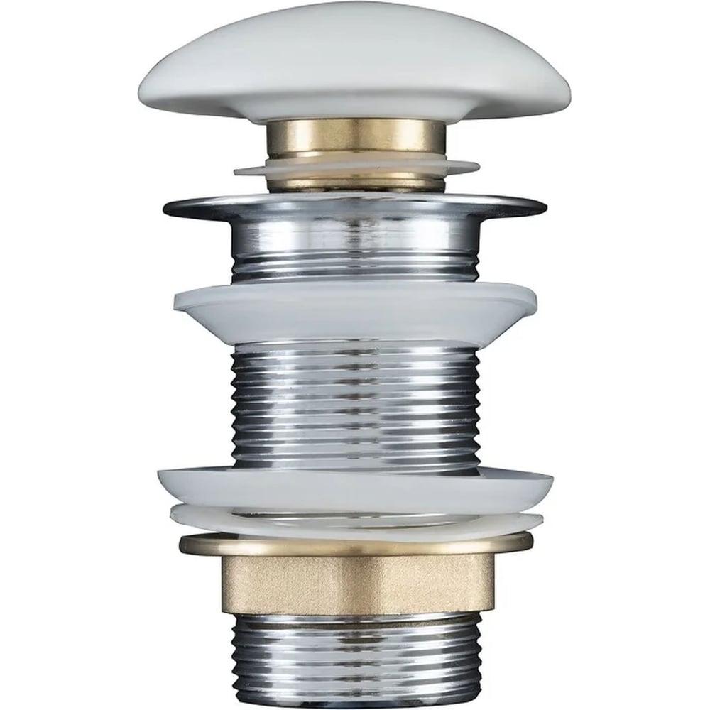 Изображение товара Донный клапан Aquanet латунь без перелива крышка керамика белый матовый 00330951