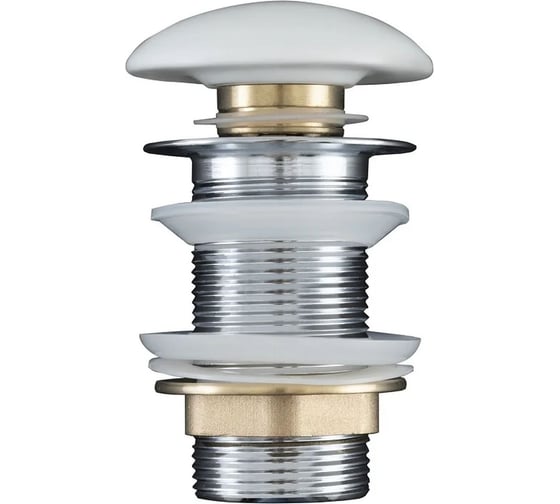 Изображение товара Донный клапан Aquanet латунь без перелива крышка керамика белый матовый 00330951