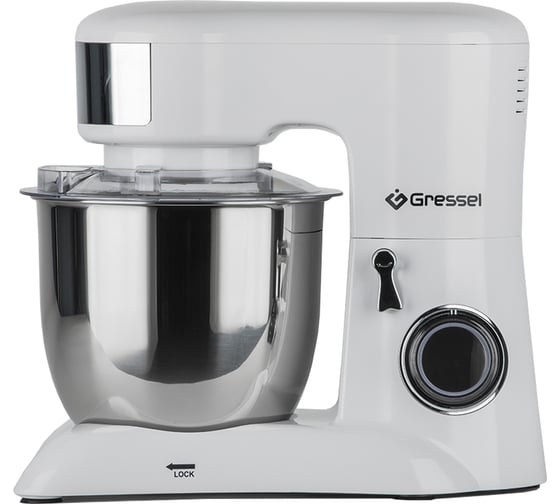 Изображение товара Планетарный миксер Gressel 3 насадки, 10 скоростей, белый GRM-3004
