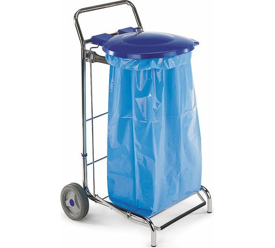 Изображение товара Тележка TTS DUST с педалью и синей крышкой 00004100