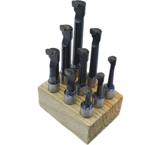 Изображение товара Комплект резцов из 9-ти шт к расточным головкам ф 50 мм F1-12 мм TORNERI Т020240