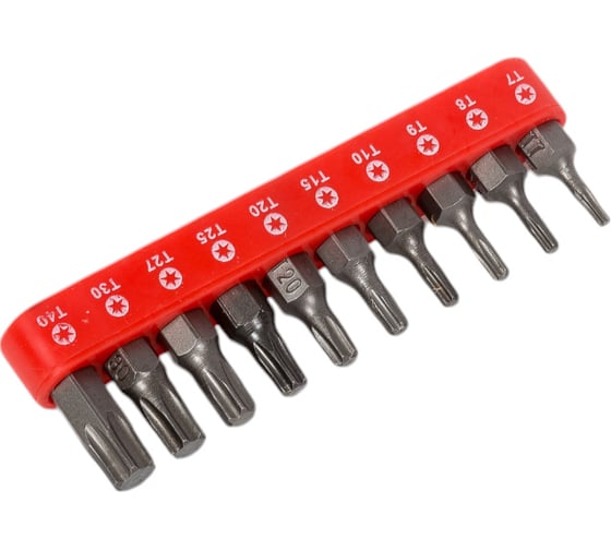 Изображение товара Набор вставок TORX с магнитными держателями (10 шт; 1/4"DR) ROCKFORCE RF-21022 RF-21022(1279)