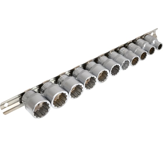 Изображение товара Набор торцевых головок 12-гранных на планке (11 шт; 3/8DR) ROCKFORCE RF-3111-9(3104)