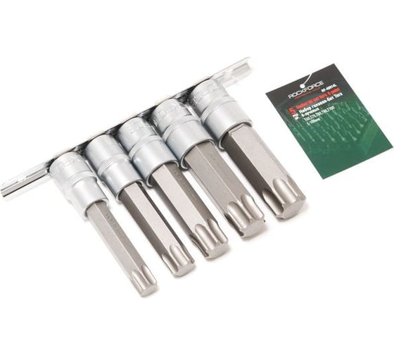 Изображение товара Набор головок-бит Torx 6-лучевых 5 шт на планке Rockforce RF-40914L(46637)