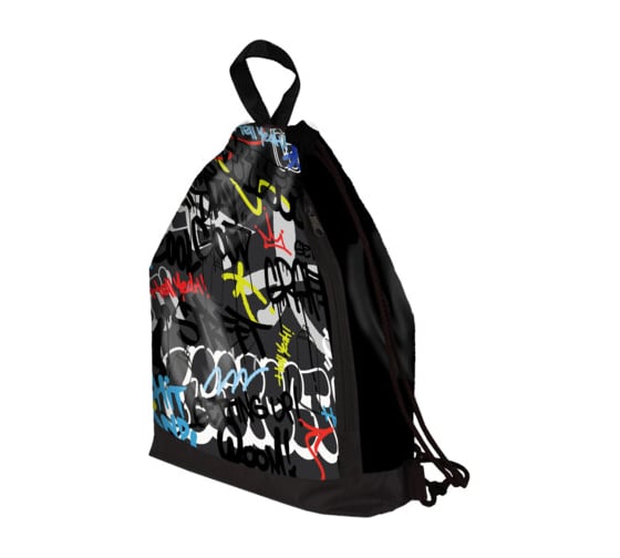 Изображение товара Мешок для обуви с ручками ЮНЛАНДИЯ боковой карман на молнии, 46x36 см, Graffiti 272408