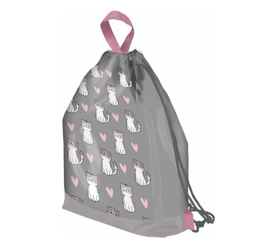 Изображение товара Мешок для обуви с ручками ЮНЛАНДИЯ боковой карман на молнии, 46x36 см, Kitties 272407