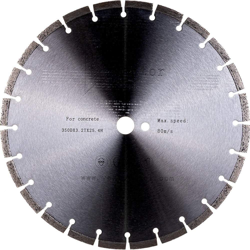 Диск алмазный для резки бетона VEKTOR диск алмазный rageblade255diamond 255х25 4х2 для резки кирпича бетона