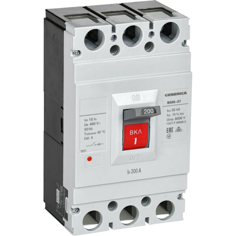 Изображение товара Выключатель автоматический GENERICA ВА66-37 3Р, 400А, 35кА SAV40-3-0400-G