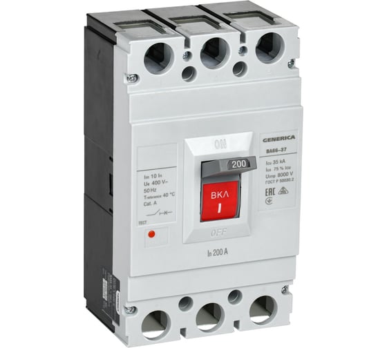 Изображение товара Выключатель автоматический GENERICA ВА66-39 3Р, 630А, 35кА SAV50-3-0630-G