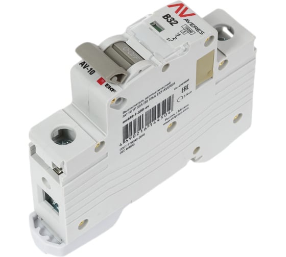 Изображение товара Автоматический выключатель EKF AV-10, 1P, 32A, 10kA, AVERES mcb10-1-32B-av