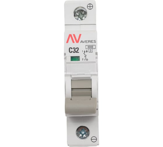 Изображение товара Автоматический выключатель EKF AV-6, DC, 1P, 32A, 6kA, AVERES mcb6-DC-1-32C-av