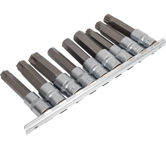 Изображение товара Набор головок-бит разнопрофильных Spline-Torx-Hex 9 шт на планке ROCKFORCE RF-40919L RF-40919L(46643)