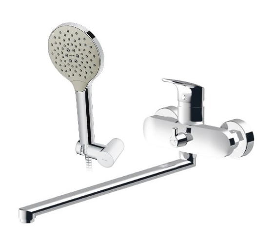 Изображение товара Смеситель для ванны/душа AM.PM Like излив 320 мм, душевой набор, хром F8095000