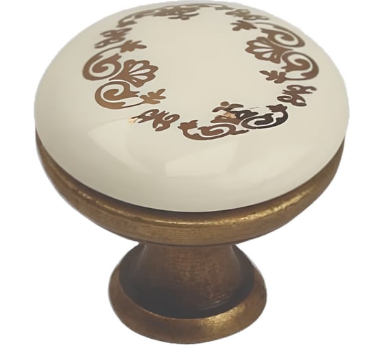Изображение товара Ручка-кнопка MF K8005, античная бронза, керамика WT/F2 БЕЖЕВАЯ 64441v