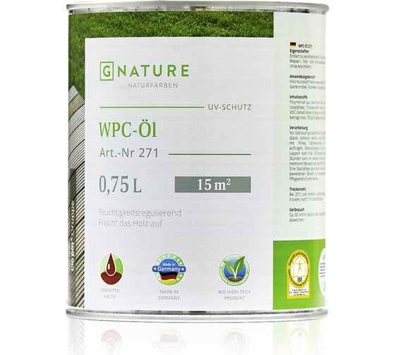 Изображение товара Масло для ДПК Gnature 271 WPC-OI 0,75 л 2710075