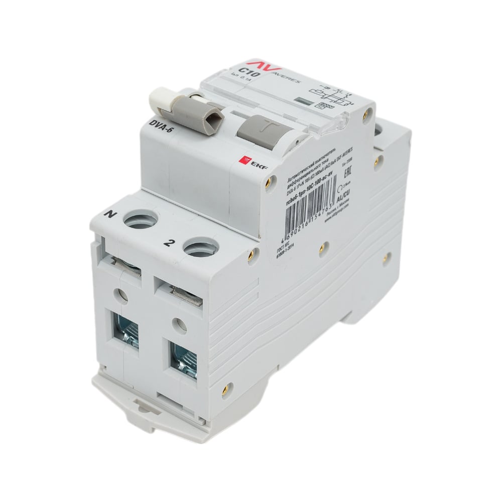 Изображение товара Дифференциальный автомат EKF DVA-6 10A 6кА с дифференциальной защитой