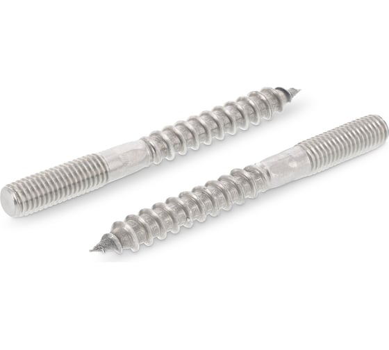Изображение товара Шпилька METIZ-A2 ART.9082 М8x100 А2, нержавеющий, с резьбой по дереву, 2 шт. 908228100 2