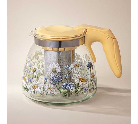 Изображение товара Заварочный чайник с фильтром Agness Васильки 900 мл 885-111