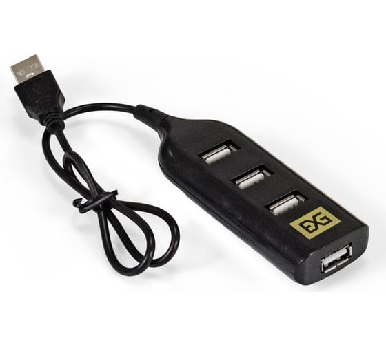 Изображение товара USB-Хаб концентратор ExeGate 4-в-1 DUB-42 кабель-адаптер USB2.0-4xUSB2.0, Plug&Play, черный 293976