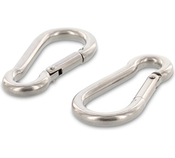 Изображение товара Карабин METIZ-A2 ART.9075 6x60 мм, А4, нержавеющий, пружинный, 4 шт. 90754660 4