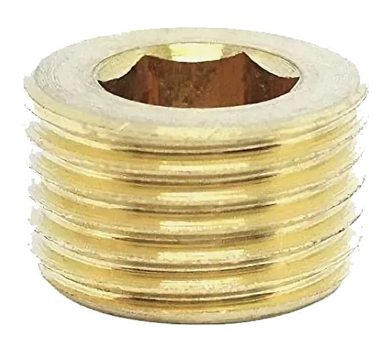 Изображение товара Пробка коническая ЦКИ DIN906 R 1/2" латунь, 5 шт. 7643507