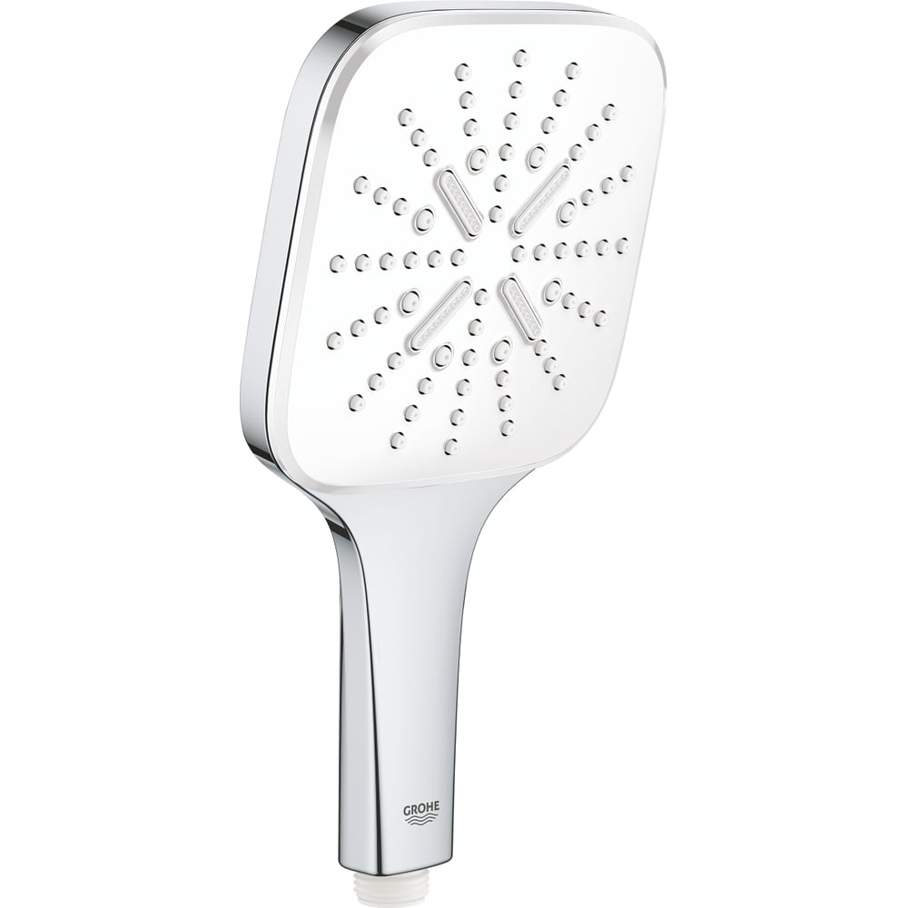 фото Ручной душ grohe rainshower smartactive 130 cube 3 режима струи, цвет: белая луна 26551ls0