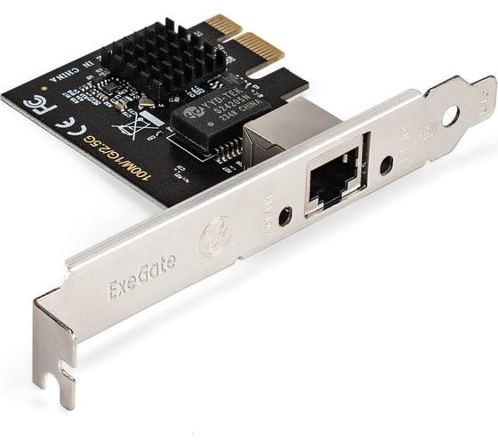 Изображение товара Сетевой адаптер ExeGate EXE-251 PCI-E x1 v2.0, 1xRJ45, UTP 100Mbps 1000Mbps 2.5Gbps RTL8125B 296212