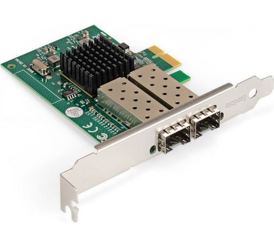 Изображение товара Сетевой адаптер ExeGate EXE-82576-F2 PCI-E x1 v2.0, порты 2xSFP, 10 100 1000Mbps, Gigabit Server NIC Intel Chipset 82576-F2 296229