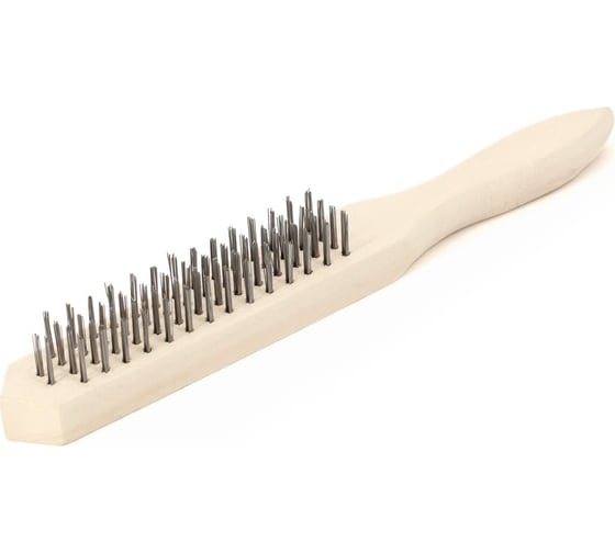 Изображение товара Ручная кордщетка ZOLDER Master 4-рядная, стальная проволока, деревянная ручка A1188104 ЭК000138382