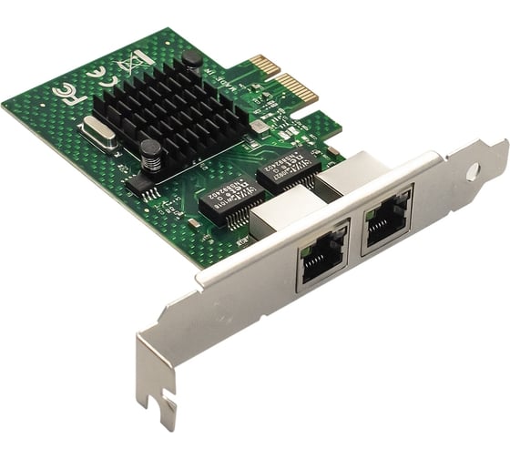 Изображение товара Сетевой адаптер ExeGate EXE-BCM5720 PCI-E x1 v2.0, порты 2xRJ45, 10 100 1000Mbps, Gigabit Chipset Broadcom BCM5720 293452