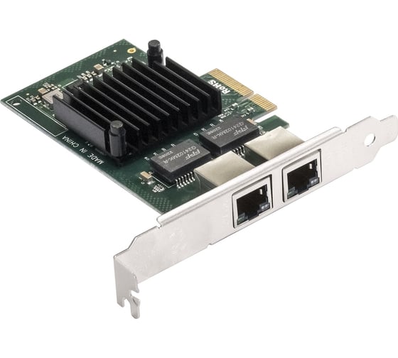 Изображение товара Сетевой адаптер ExeGate EXE-I350-T2V2 PCI-E x4 v2.1, порты 2xRJ45 медные, 10 100 1000Mbps, Gigabit NIC Intel Chipset NHI350AM2 292506
